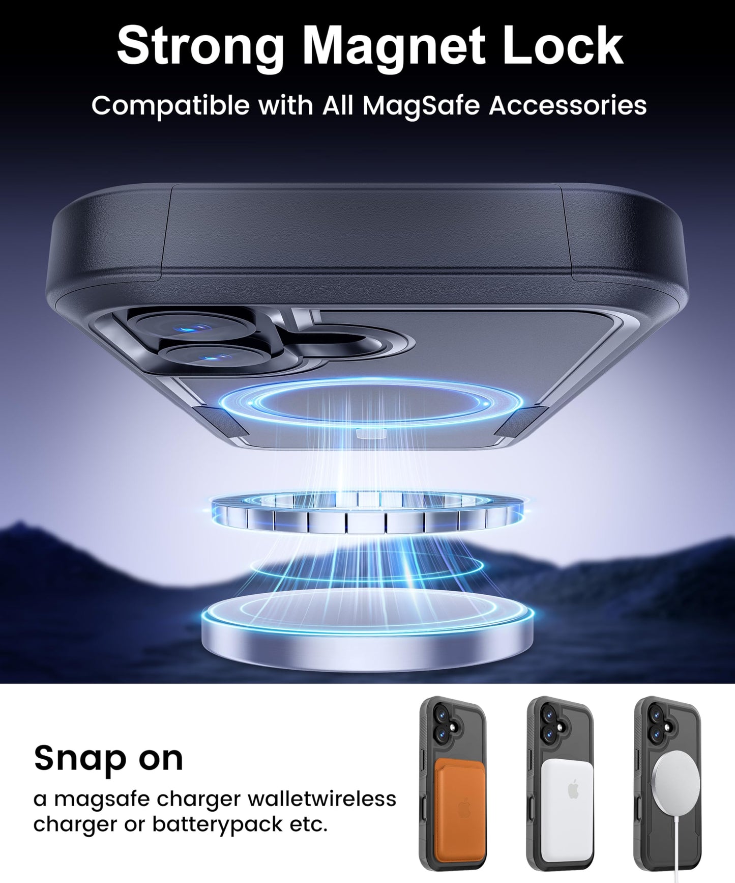 Magnetic for iPhone 17 Air Case [Compatible with MagSafe] [Shockproof] [Heavy Duty Protection] Pocket-Friendly & Tough Non-Slip Protective Phone Cover for iPhone 17Air 6.6", Black WN420