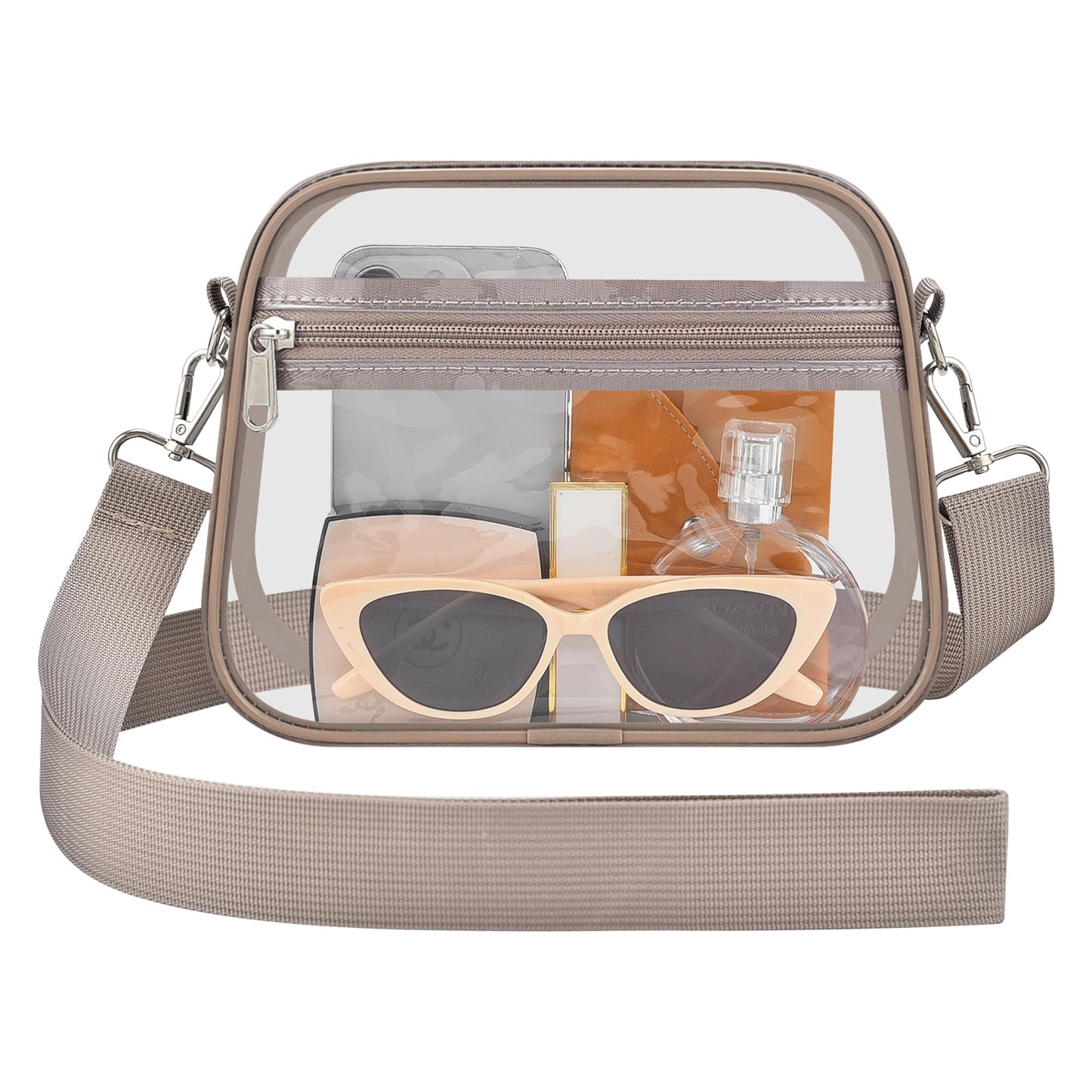 Clear Bag for Stadium Events Stadium Approved Women's Top-Handle Handbags | Mini Small Clear Bag Purse with Wide Adjustable Strap and Front Pocket for Sports Concerts, Festivals BST202
