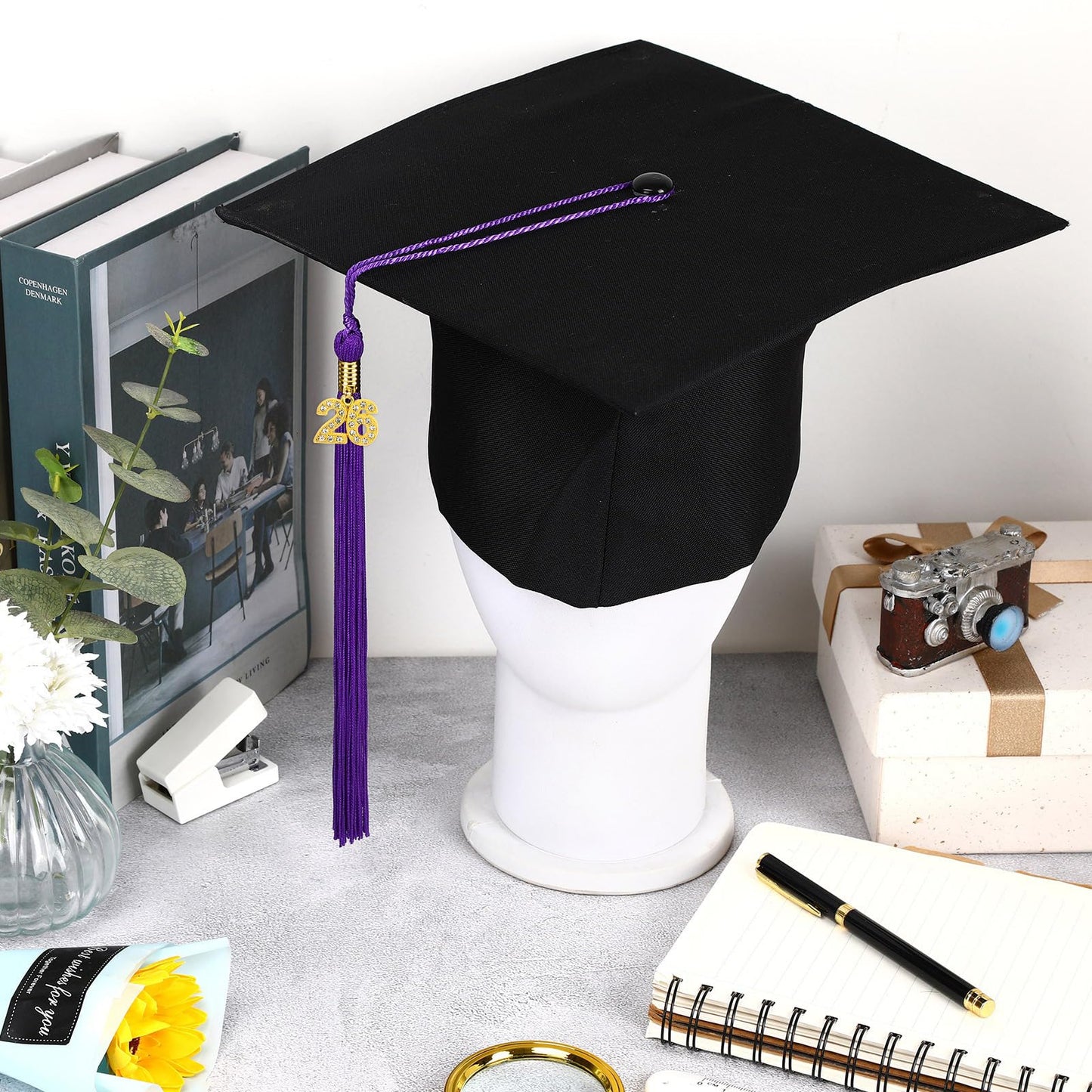 JULMELON 2026 Graduation Tassel, 2026 Graduation Cap Tassel with Bling Charm for 2026 Graduate Hat Ceremonies Accessories (Black) BST220