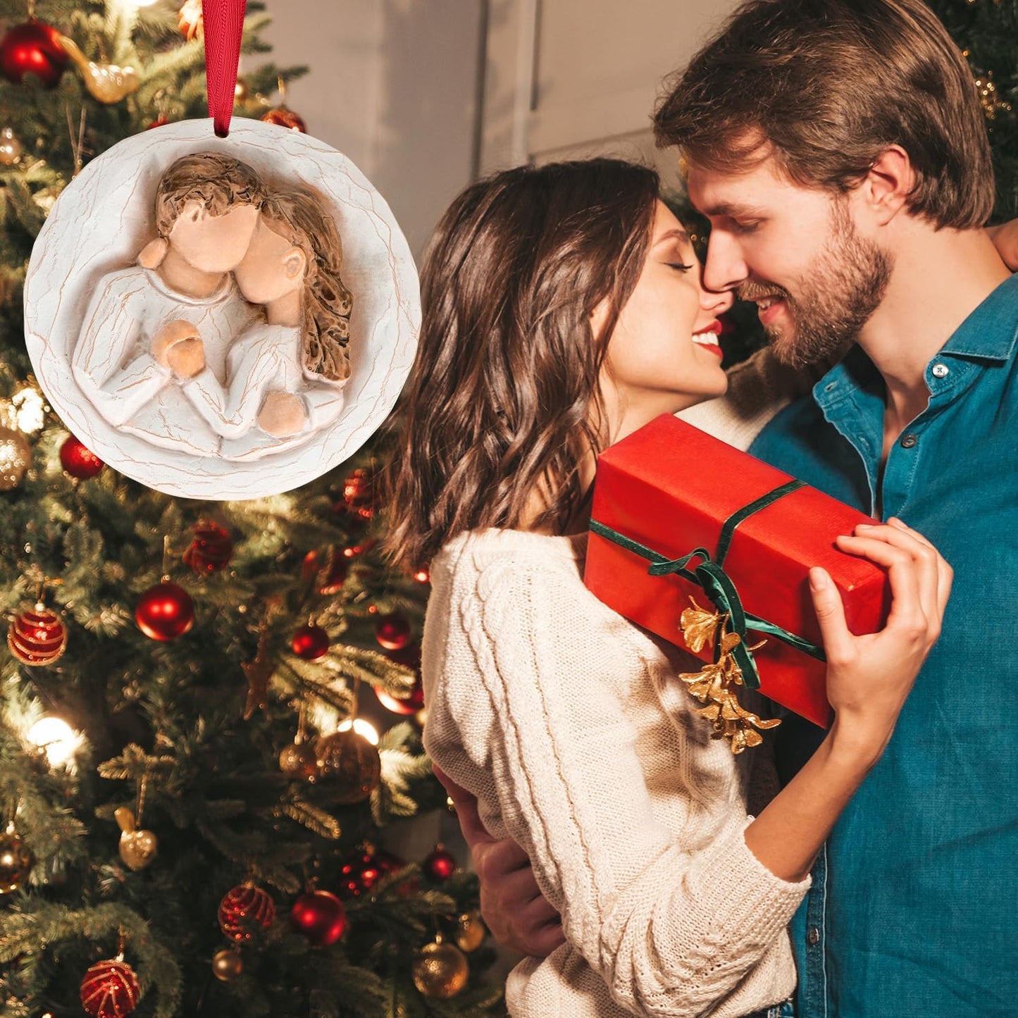 3D Christmas Ornament 2026 Wedding Gifts for Couple - Romantic Our First Christmas Married Engaged Ornament Bridal Shower Gift - Just Married Ornaments for Xmas Tree, Mr and Mrs Gifts for Newlyweds BST326H
