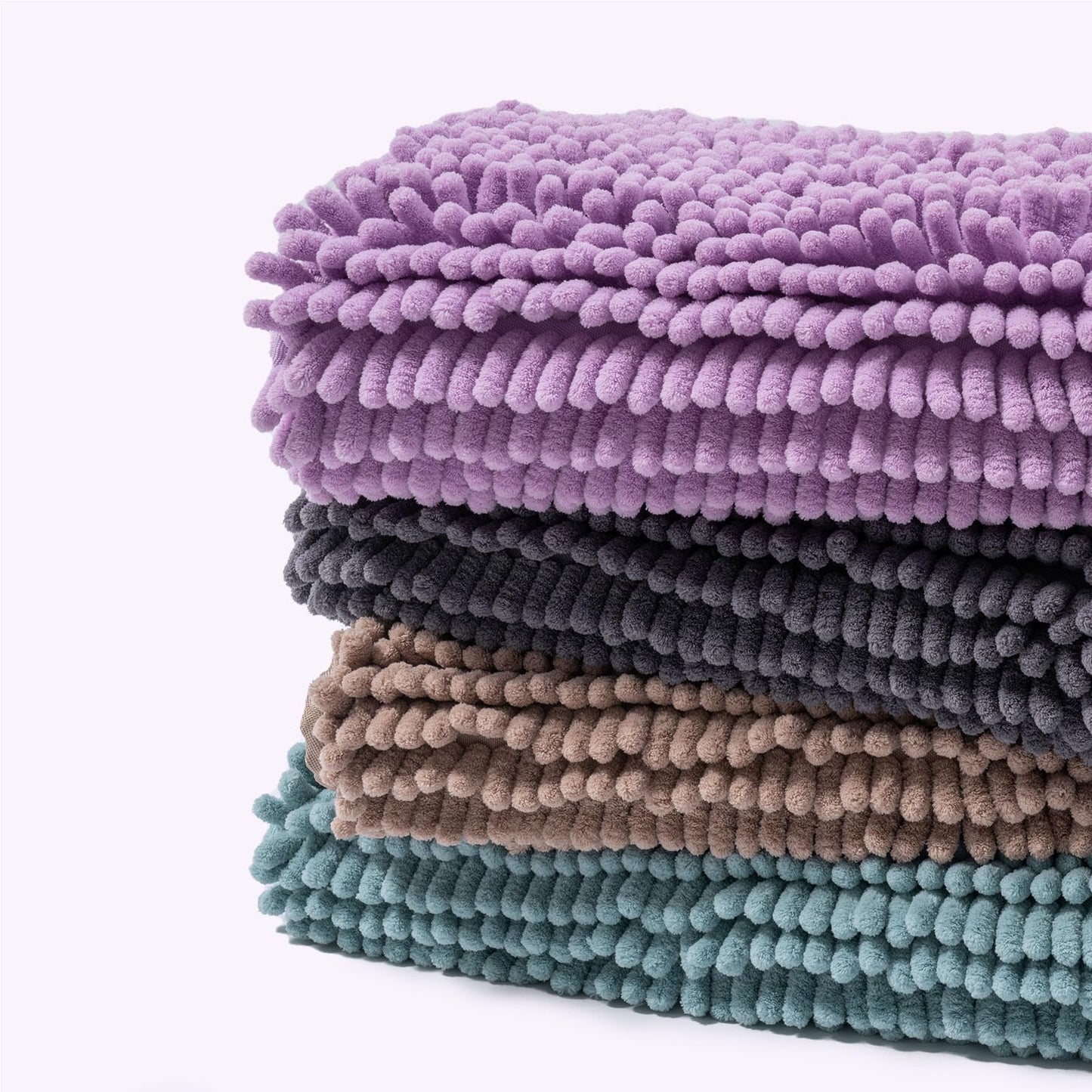 FRESHMINT Chenille Bathroom Rugs Mat 24"x17", Non-Slip Bath Mat for Bathroom Floor & Bathtub, Washable Soft Shower Shag Bath Rugs, Fluffy Thick Water Absorbent Microfiber Shower Mat, Sage Green BST220
