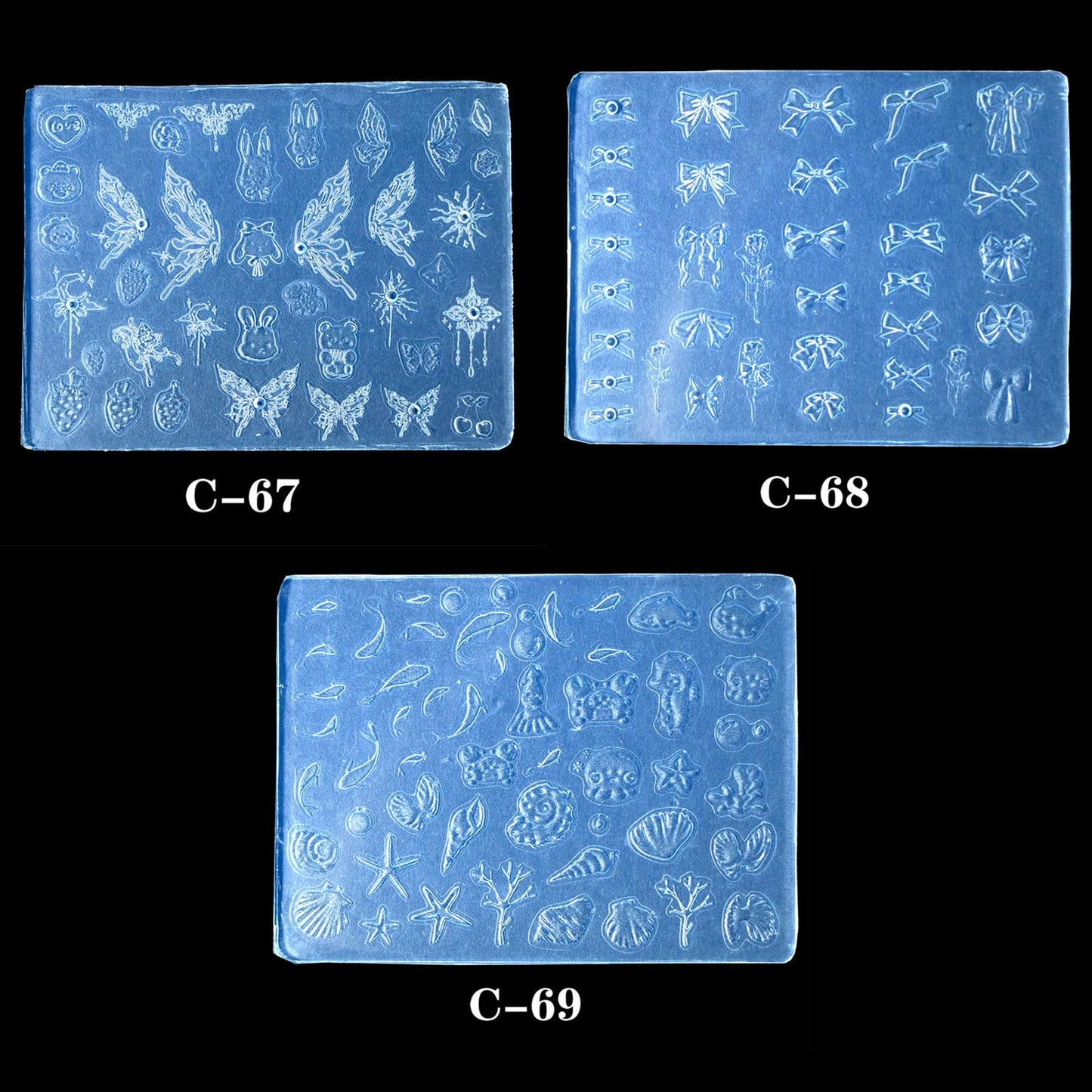 Nail Art Silicone Mold Beautiful 3D Nail Embossed Stencils Molds Epoxy Resin Mold DIY Crafts Party Home Decor BST220