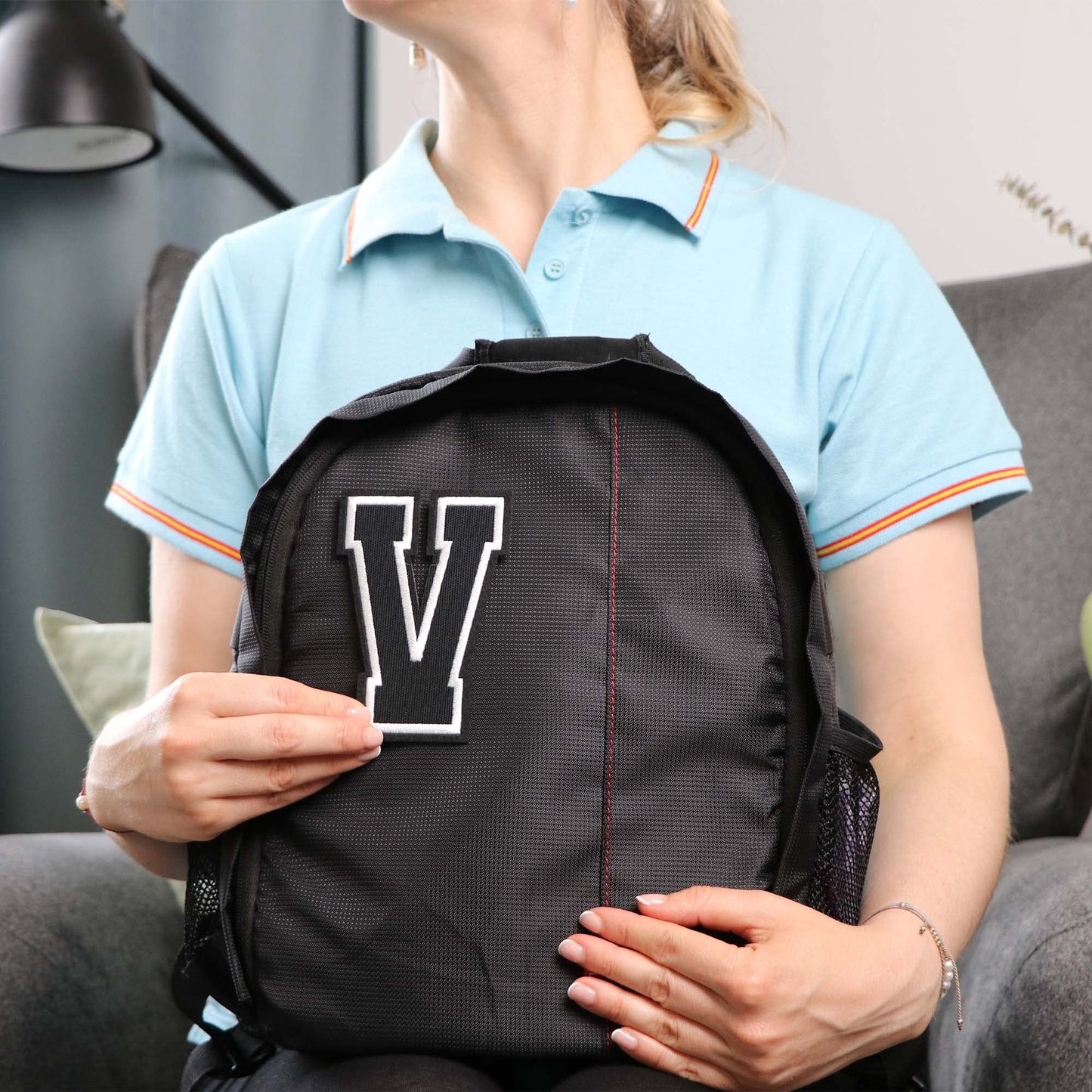 Iron On Letters Patches Premium Quality - Letter for Clothing - Varsity Patch Transfer for Clothes - Embroidered Letters Patches for Jersey Jackets - Sew on Appliques Red BST220