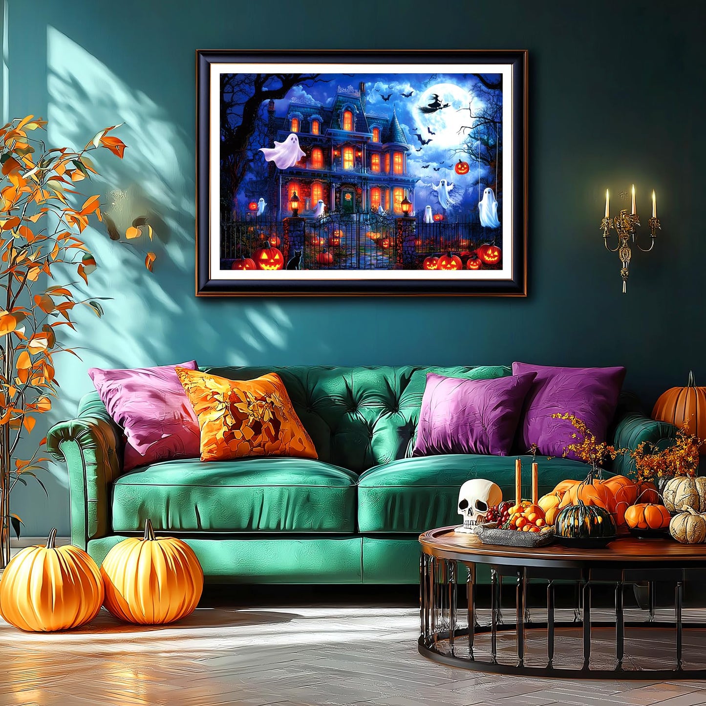Halloween Puzzle 1000 Pieces for Adults Spooky Scarecrow Farm | Jigsaw Puzzles 1000 Pieces Autumn Horror Spooky with Pumpkin & Ghost Truck for Party Game Night, Dust-Free, 27.5"x19.7" WN420
