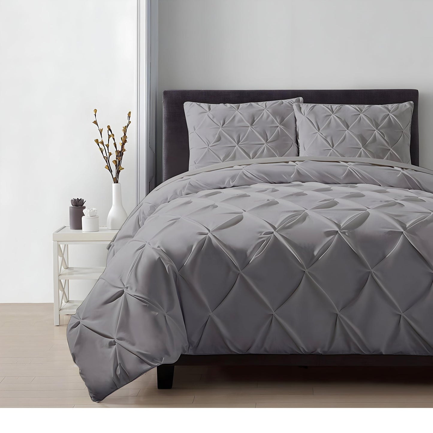 100% Cotton Oversized King plus 3 Piece Duvet Cover set 128x120 inch Breathable Luxury Soft & Cozy | Durable and Fade Resistant | Double Hem-Stitched Sateen Weave (Oversized King plus, White) BST220
