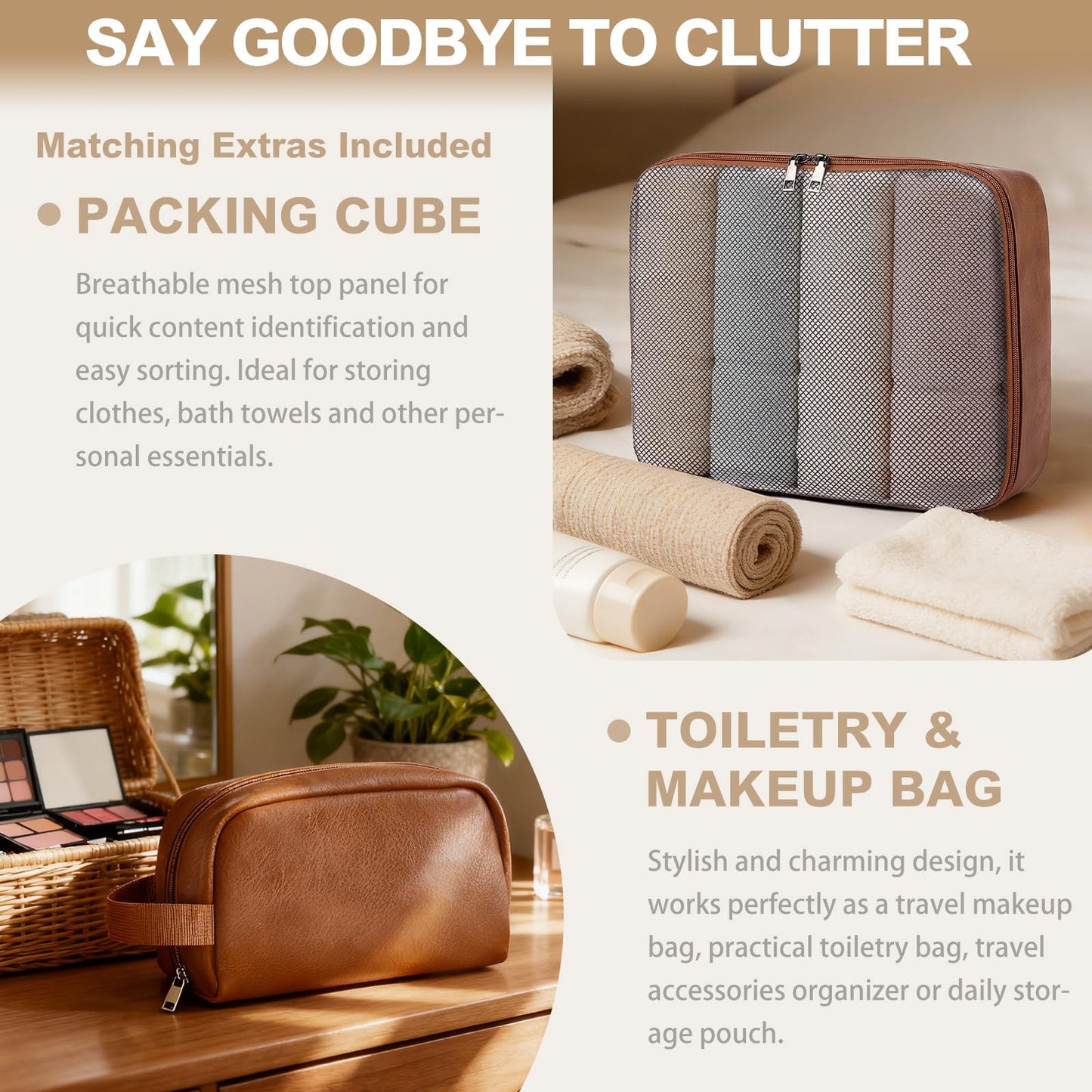 Large 4-in-1 Leather Duffle Bag for Travel Weekender Overnight Hospital Gym Bag for Men & Women, Carry On Airline Approved Personal Item Duffel Garment Bag Luggage with Shoe Compartment & Toiletry Bag BST326H