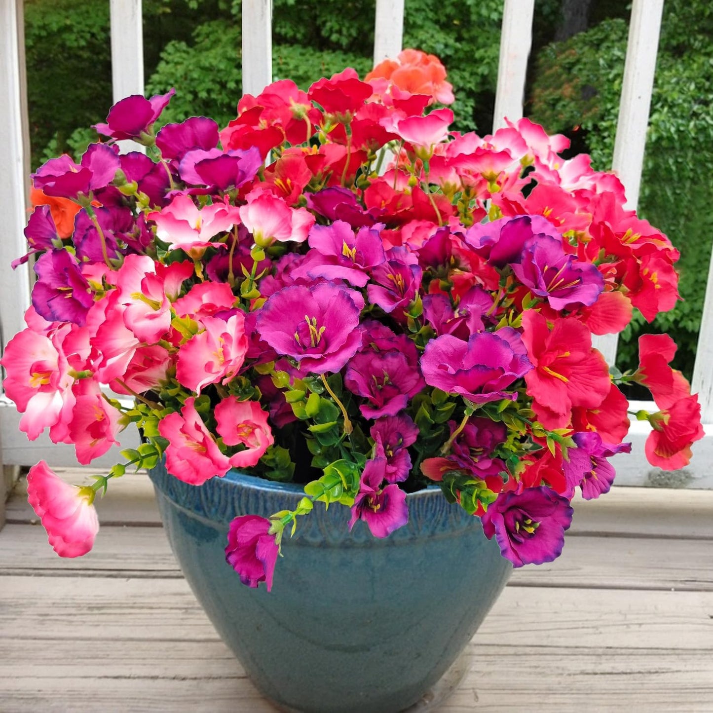 12 Pack Artificial Hibiscus Flowers UV Resistant Fake Silk Flowers for Outdoors Hanging Baskets Porch Patio Garden Decor Faux Tropical Plants BST202