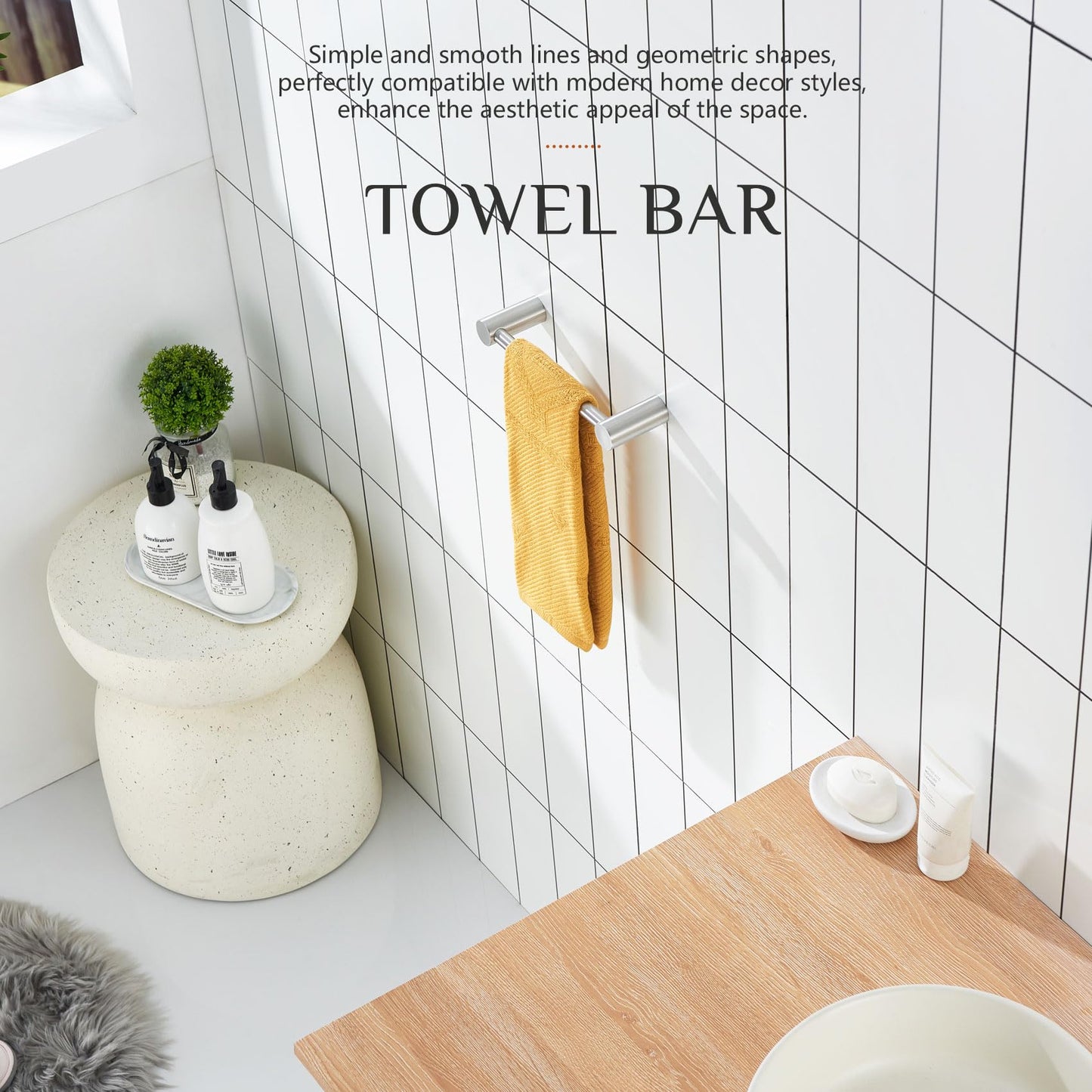 KOKOSIRI Bathroom Hand Towel Rings 9-Inch Hand Towel Holder Wall Mounted Bathroom Hardware Accessories Oil Rubbed Bronze Stainless Steel, B4007ORB-L9 BST202