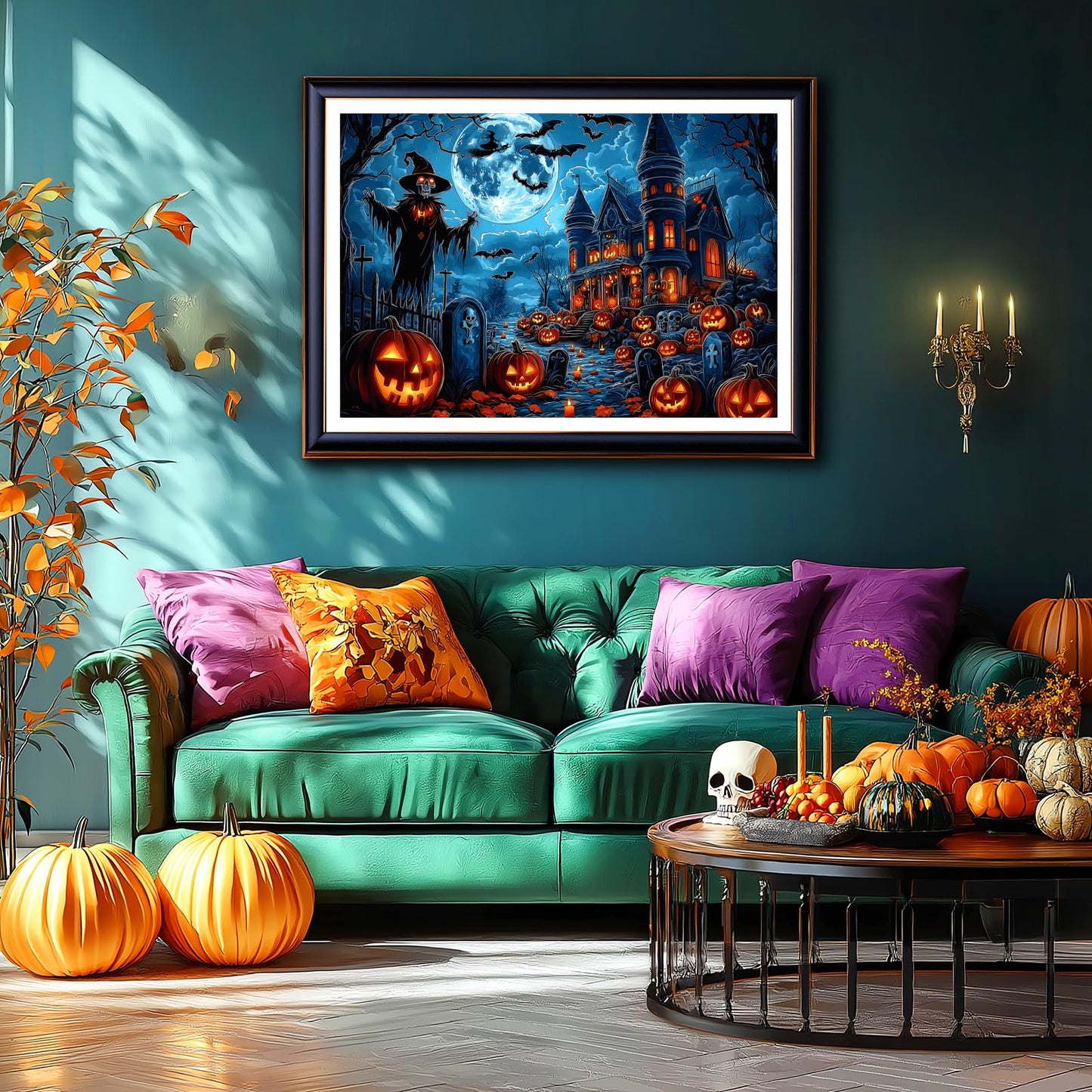 Halloween Puzzle 1000 Pieces for Adults Spooky Scarecrow Farm | Jigsaw Puzzles 1000 Pieces Autumn Horror Spooky with Pumpkin & Ghost Truck for Party Game Night, Dust-Free, 27.5"x19.7" WN420
