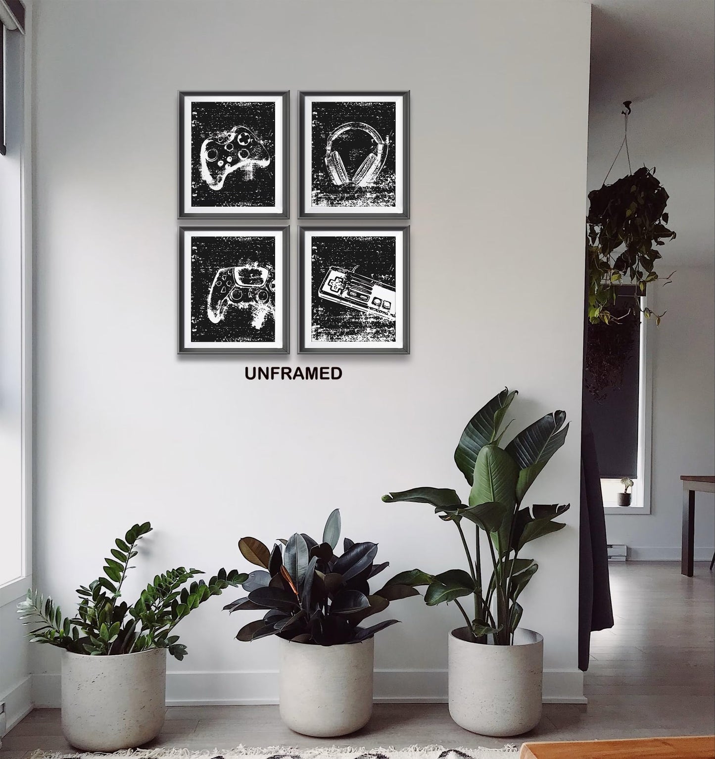 Retro Video Game Gaming Poster Prints for Home Boys Room Playroom Decor,Black And White Video Game Decorations Prints Wall Art Unframed 4pcs 8x10inches,Gift for Gamer Boys Gaming Love (8×10 inc) BST220