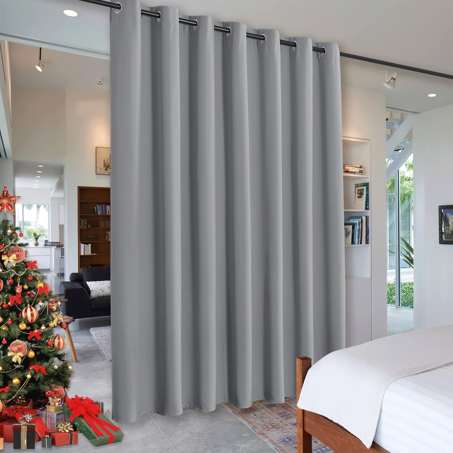RYB HOME Room Divider Curtains Thermal Insulated Noise Reduce Privacy Window Curtains for Kids Bedroom Nursery Laundry Room Partitions, Wide 150 inches x Long 96 inches, Teal, 1 Panel BST220