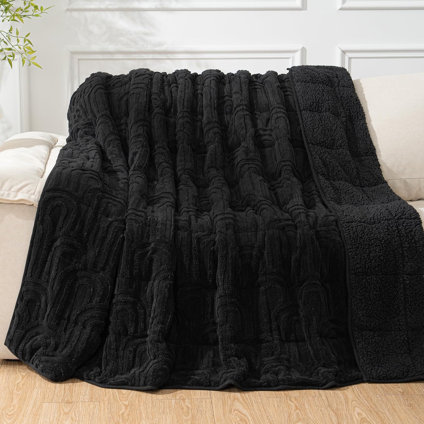 Cottonblue Sherpa Fleece Weighted Blanket for Adults 15 lbs 48x72in Soft | Cozy Flannel Weighted Throw Blankets Full Size for Calming Sleeping Relaxing, Warm Fuzzy Bed Sofa Heavy Blanket Washable,Grey BST202