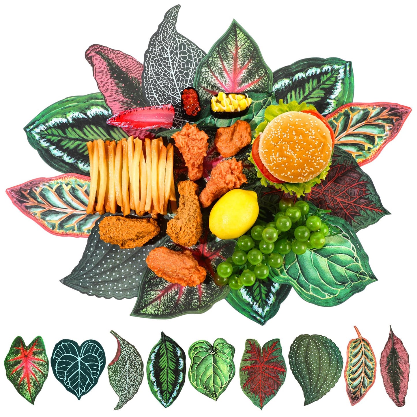 Gersoniel 90 Pcs Parchment Paper Leaves, 8.66 Inch Spring Charcuterie Board Parchment Paper Leaves Cheese Decorative for Table Festival Party Serving BST220