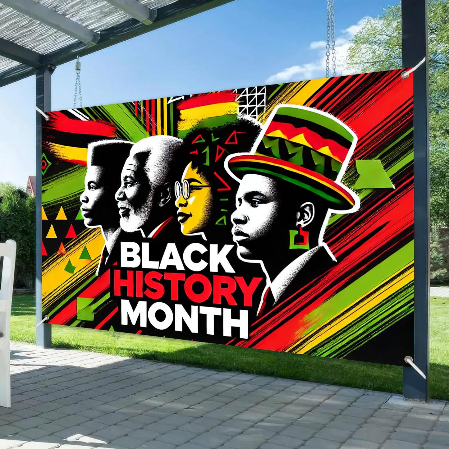 HOMETITUTE Black History Banner African Culture Power Decorations 71 x 43 Inch BST326H
