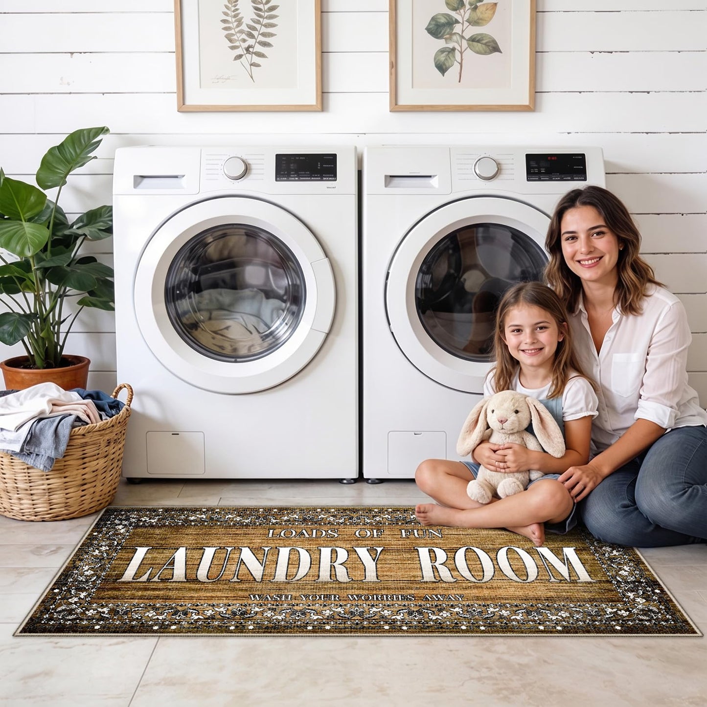 TOPRUUG 2x8 Kitchen Runner Rug: Non-Slip Kitchen Rugs Stain Resistant Kitchen Mats for Floor Low-Pile Carpet for Sink Soft Kitchen Runners Non Skid Washable 8 ft Mat Home Decor 2'x8' Beige BST202