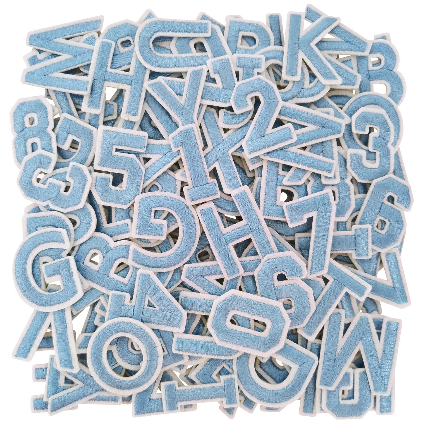 72Pcs Iron on Number and Letter Patches, Numbers 0-9, Letters A-Z Embroidered Applique Patches for Clothes, Skirts, Hats, Socks - Black BST220
