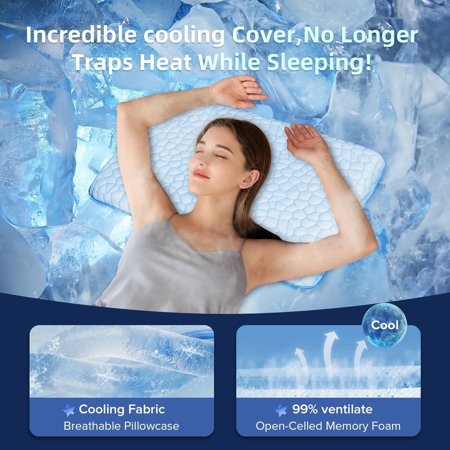 SUPA MODERN Stomach Sleeping Pillows for Back & Stomach Sleeper, Flat Soft Pillows for Sleeping Thin Memory Foam Pillow,Cooling Ultra Low Profile Memory Foam Pillow 1.75-Inches