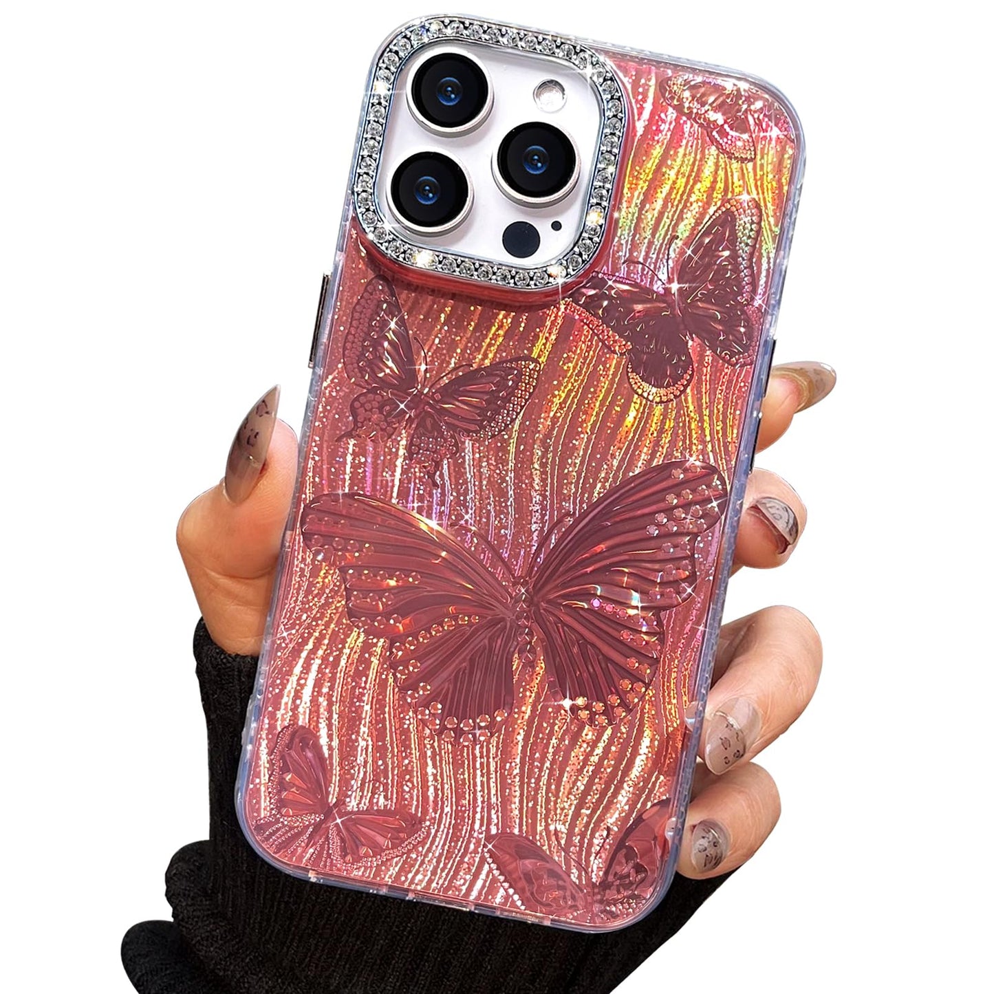 I-MGAE-IN-AR Compact Case for iPhone 16 Holographic Cloud Design,Cute Trendy Soft Slim TPU Shockproof Protective Phone Cases Cover for Women Girls Aesthetic Glitter WN420