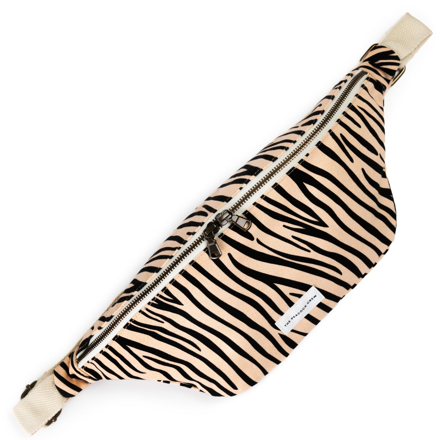 The Peacock Crew Spacious Leopard Print Crossbody Belt Bag in Cotton Canvas – Lightweight Comfortable & Elegant Sling Pouch Travel Safe Design & Daily Use – Dual Zippers Fanny Pack for Men & Women BST220