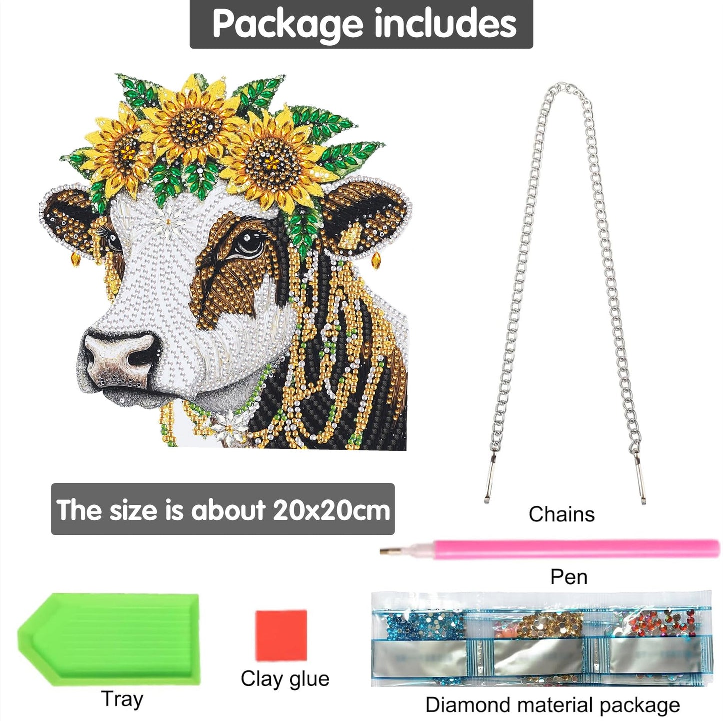 Bimkole Cat Diamond Art Hanging Kit for Adult, DIY 5D Animals Diamond Art Painting Window Pendant, Acrylic Crystal Art Hanging Ornament for Wall Home Garden Front Door Decor - 7.8x7.8 Inch BST220