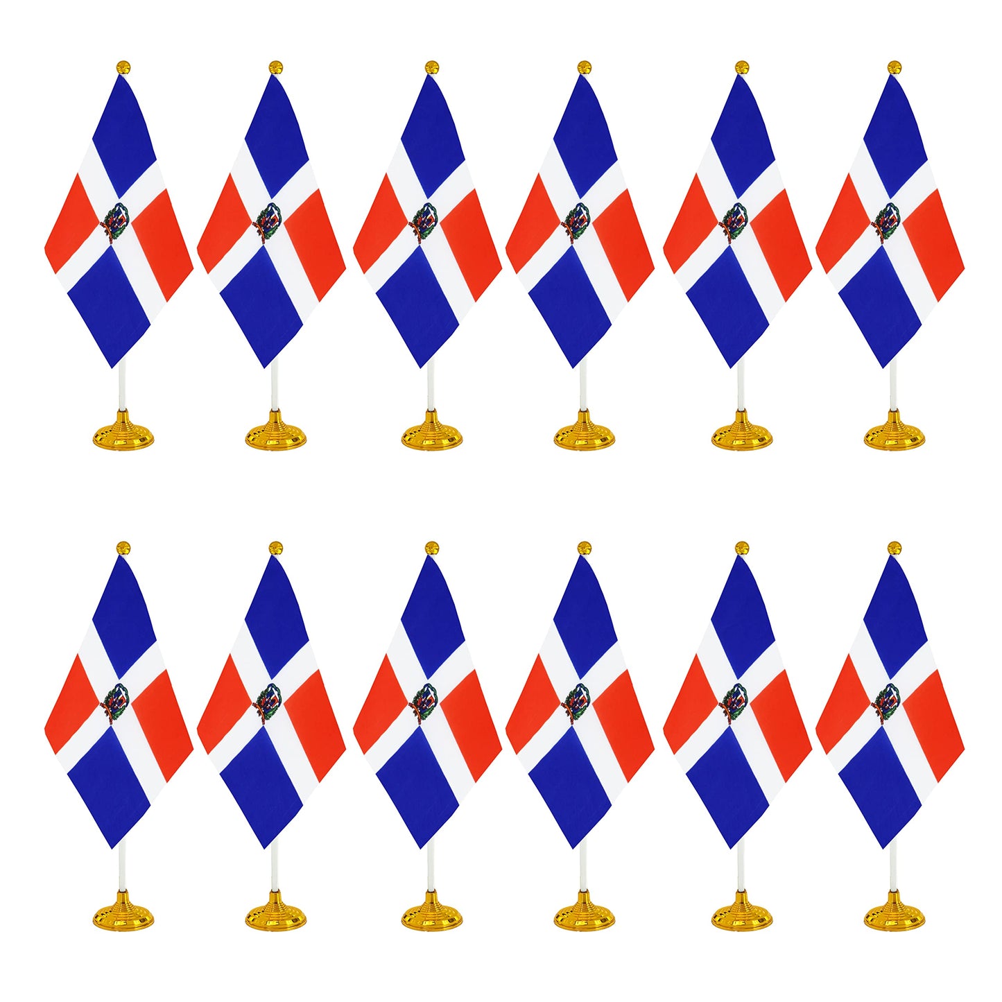 WXTWK 12 Pack Korea Flag Korean Desk Flag Small Mini Korean Table Flags With Stand Base,Home Office Festival Events Celebration Decorations BST202