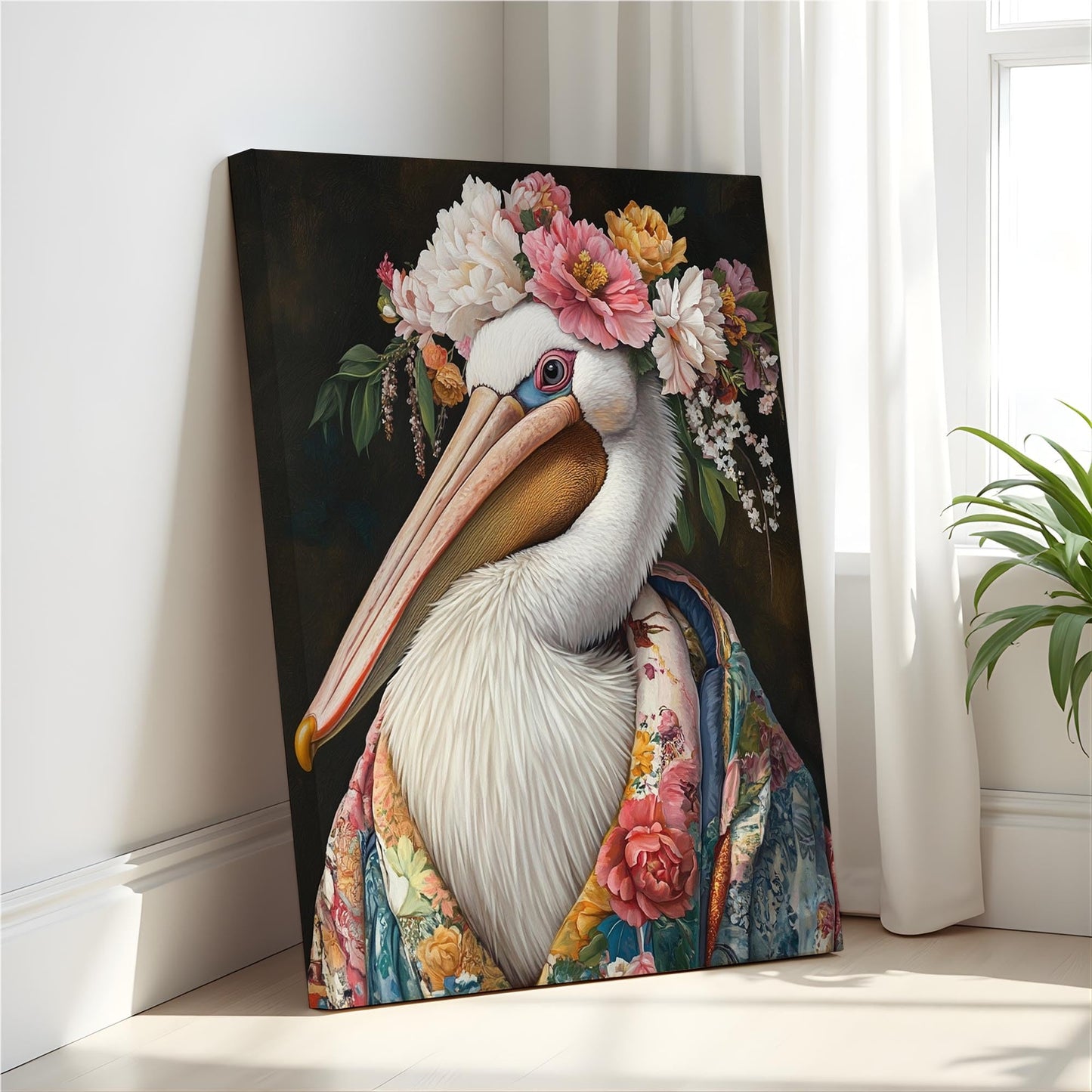 Moose Flower Head Unframed Wall Art Print Poster, Kimono Bathroom Dressing Room Decor Posters Prints for Restroom Home Picture Painting Artwork Gallery 7 (Moose, 16 x 20 inches, Unframed) BST220