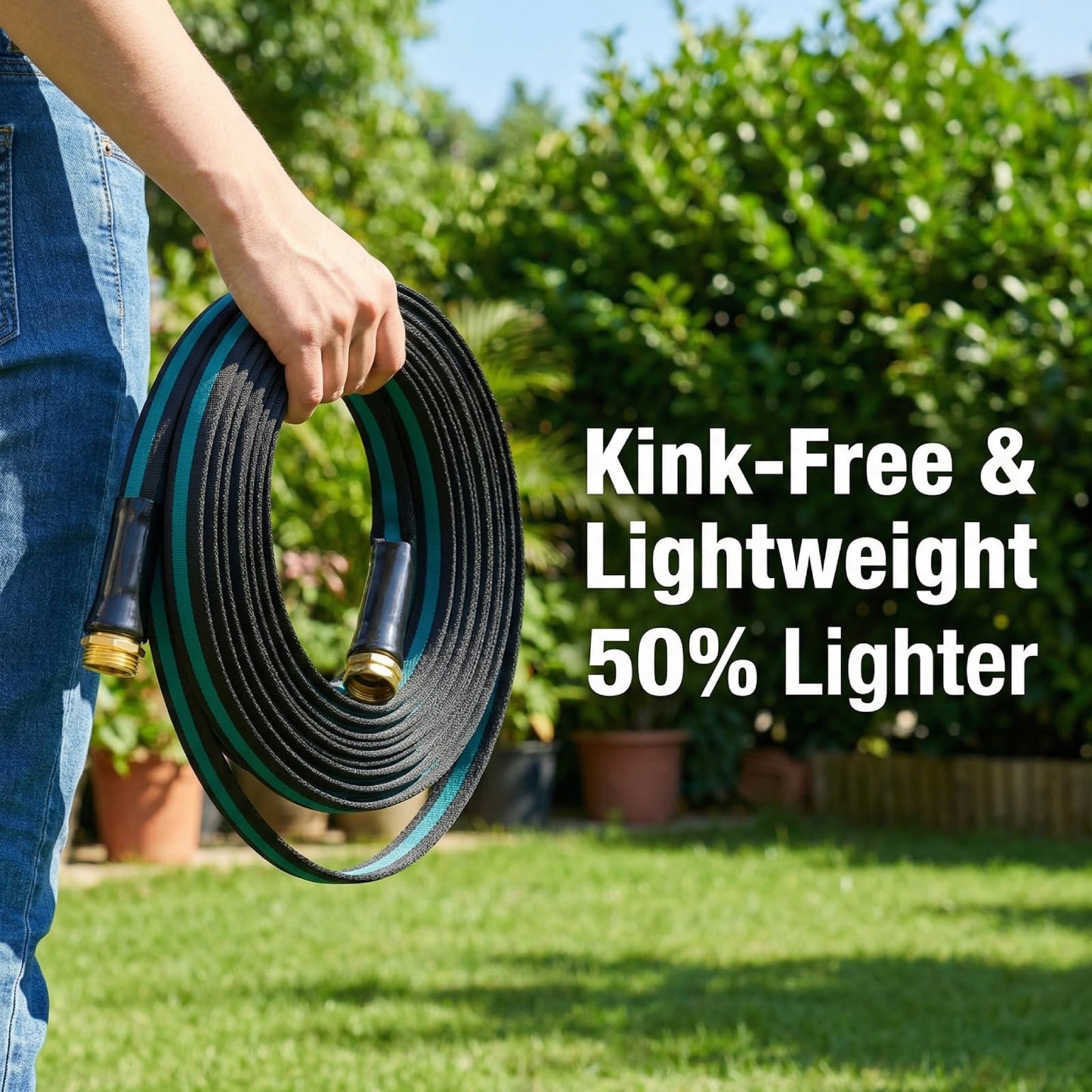 25FT Lightweight Garden Hose – Kink-Resistant, Flexible, High-Pressure Hose for Outdoor RD4