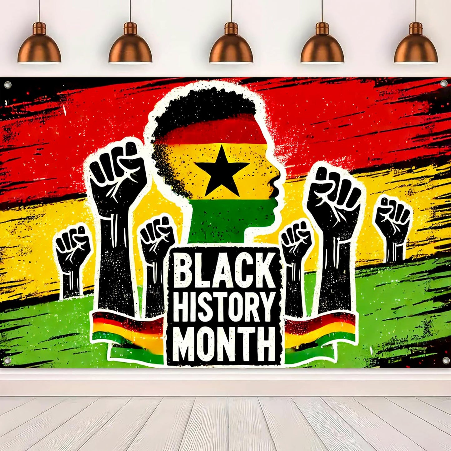 HOMETITUTE Black History Banner African Culture Power Decorations 71 x 43 Inch BST326H