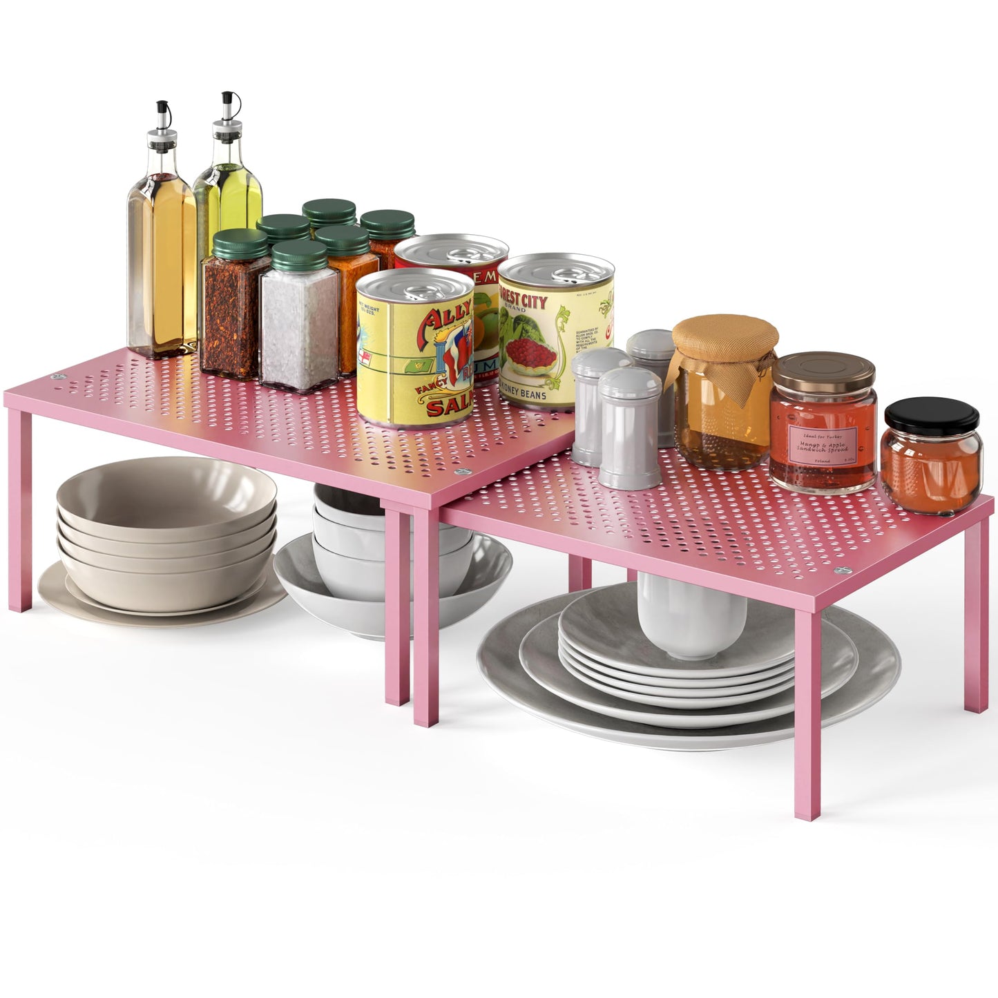 Simple Houseware Expandable Stackable Cabinet and Counter Shelf Organizer with Steel Surface, 9" D x 12.75" W x 5.9" H, Bronze