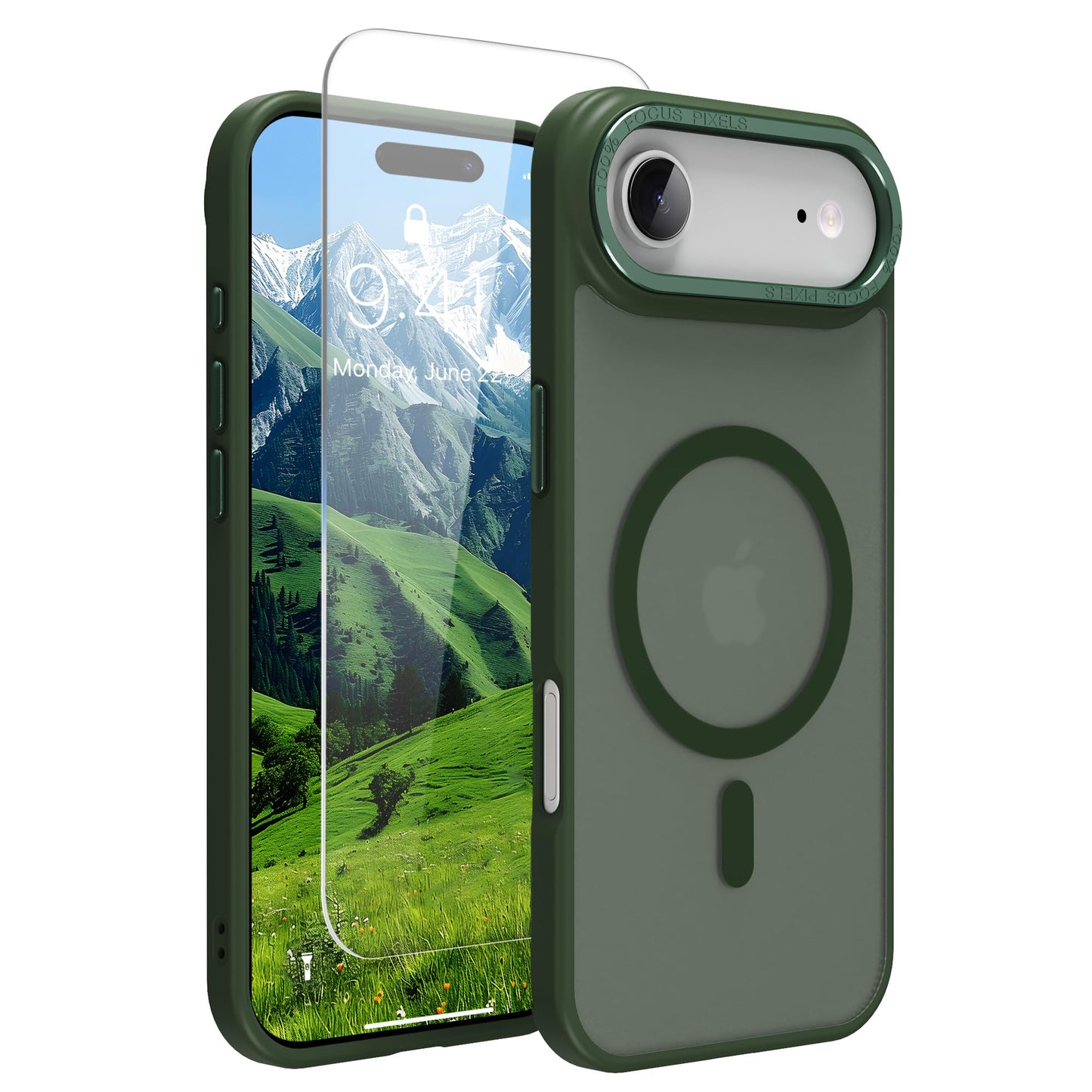 Magnetic for iPhone 17 Air Phone Case, [Compatible with MagSafe], Screen Protector X1, [Military Grade Drop Protection],Matte Finish,Slim,Shockproof,Protective (Black, iPhone 17 AIR) WN420