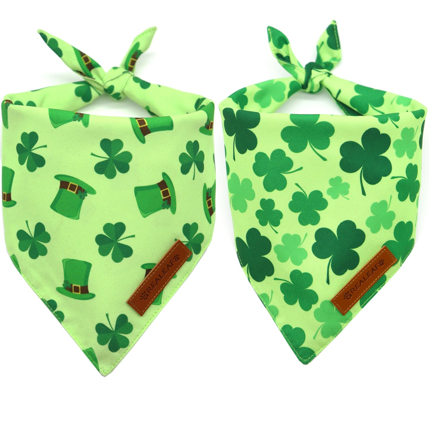 Realeaf Fall Thanksgiving Dog Bandanas 2 Pack, Orange Plaid Pet Scarf for Boy and Girl, Premium Durable Fabric, Holiday Halloween Bandana for Large and Extra Large Dogs (X-Large) WN420