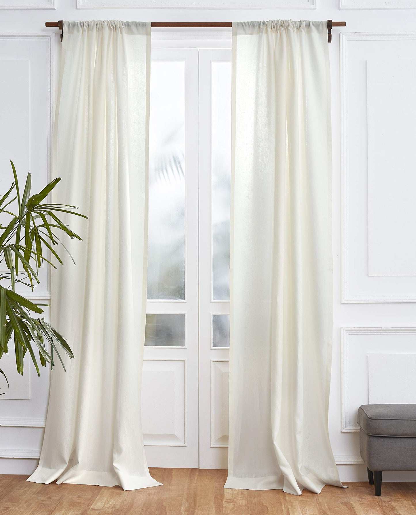 Solino Home 100% Pure Linen Curtain Panel Ivory, Linen Curtain 52 x 54 in | Drapery Panels a light filtering panel for any room, handwoven textured linen, rod pocket top, OEKO-TEX Certified, gift ready BST326SOLH