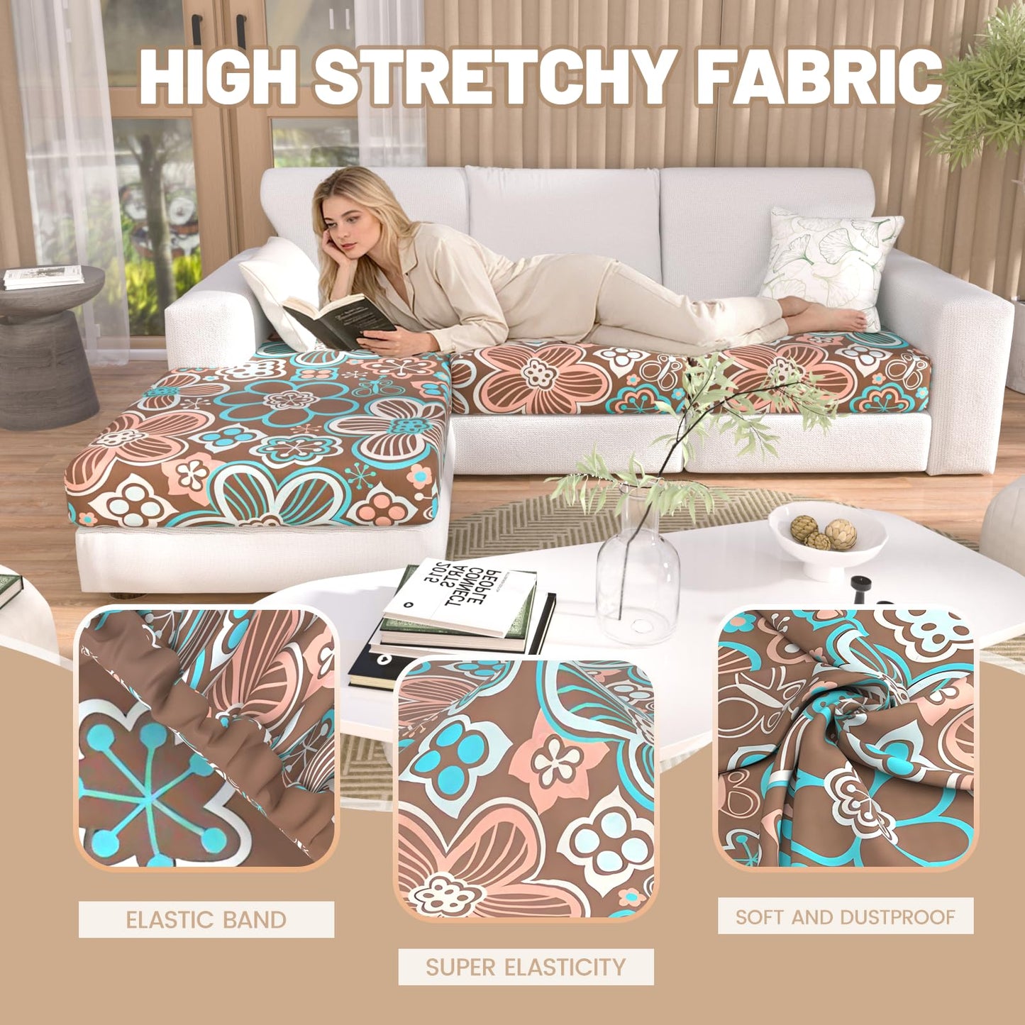 Stretch Couch Cushion Covers for Individual Sofa Seat Cushion,Washable Slipcover for Chair Loveseat Sofa,Furniture Protector Cushion Sofa Cover(Backrest or Seat) BST326H