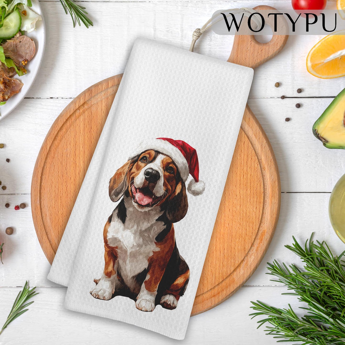 Beagle Gift Kitchen Towels, Beagle Lover Gifts Dish Tea Towel for Kitchen Decor, Funny Western Dog Hand Towels for Bathroom Decor, 16x24 Inch BST326L