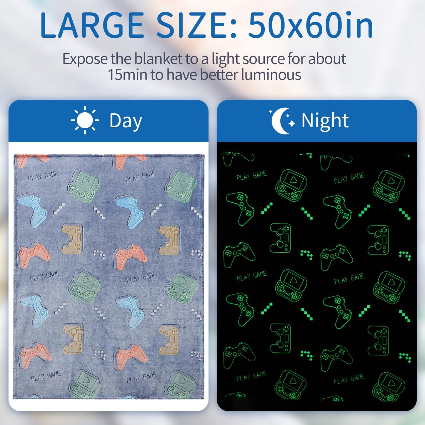 SALIMAH Glow in The Dark Blanket Unicorns Gifts for Girls, Toys for Girls Age 2 3 4 5 6 7 8 9 10 Year Old, Soft Kids Blankets Gifts for Grandkids Teens for Christmas Birthday, 50"x60" BST202