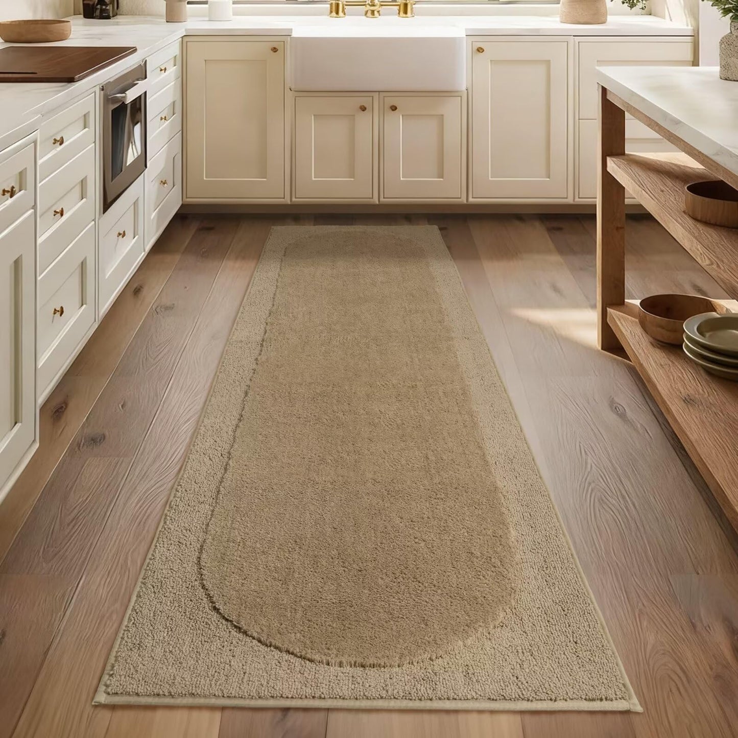 DEXDE Bathroom Rugs Non-Slip Mat for Bathroom Floor Shower,24x16 Beige | Thick Soft Absorbent Bath Mat, Quick Dry Microfiber Rug, Machine Washable Shower Floor Bathroom Mat Home Decor Accessories BST220