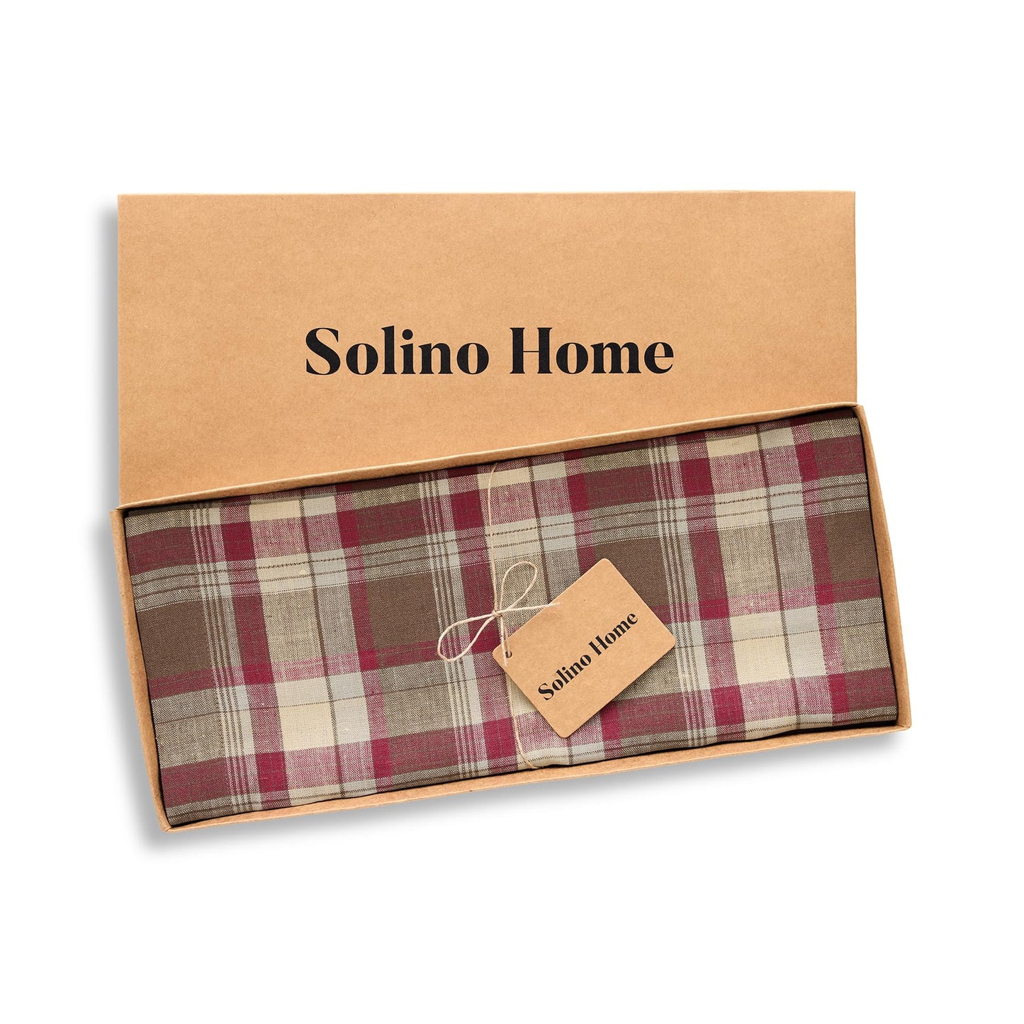 Solino Home 100% Linen Table Runner Multicolor, Rustic Plaid 14 x 72 in | Table Runners for 4-6 seater dining tables, hallway tables and cabinets | Rustic Multicolor | Pure Linen | OEKO-TEX Certified BST326SOLH