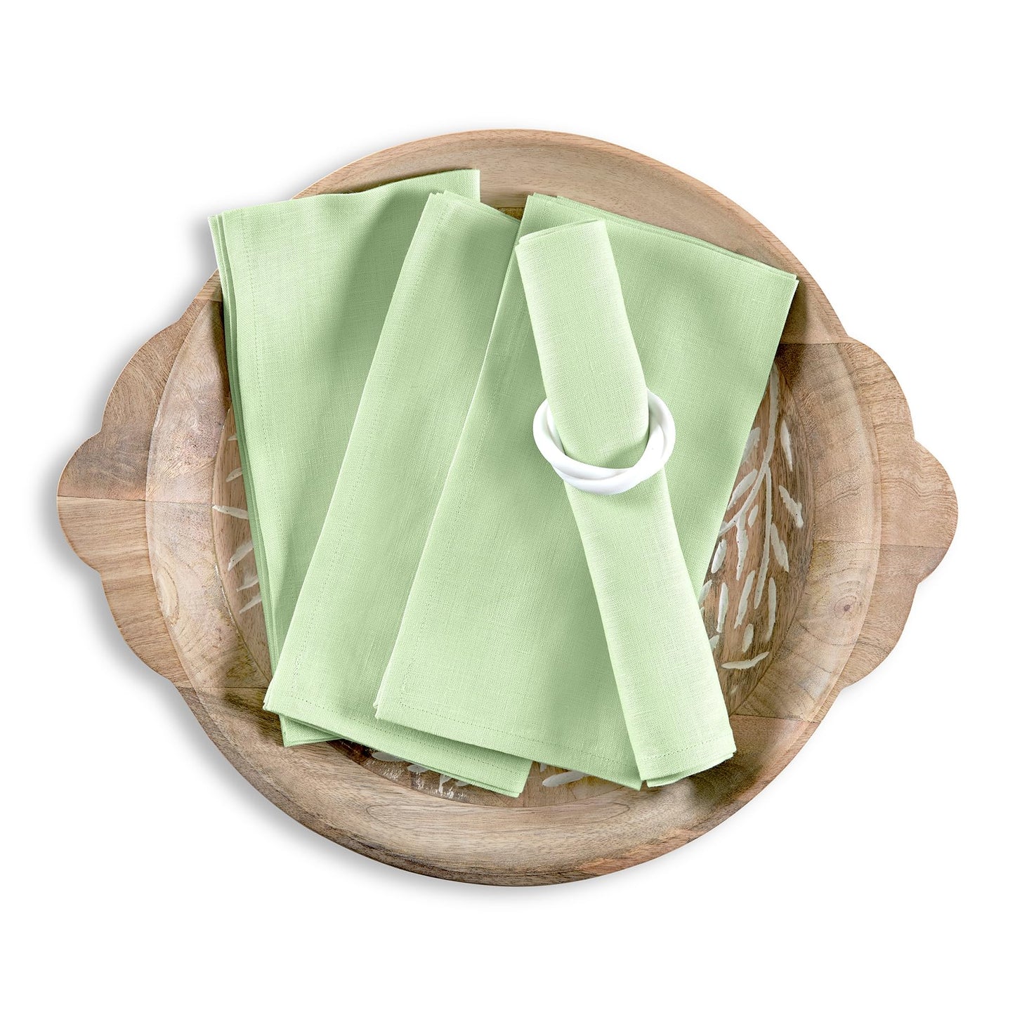 Solino Home 100% Linen Square Placemats White, Fete 14 x 14 in, Set of 4 | Square Table Mats square place settings for daily and festive dining; neatly mitered corners; Pure Linen; OEKO-TEX Certified BST326SOLH