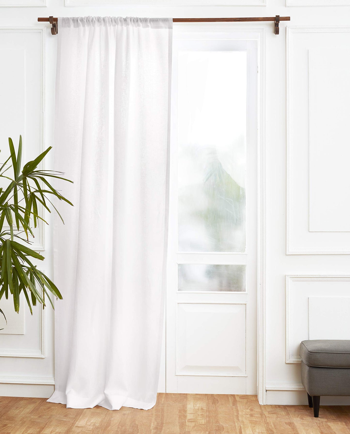 Solino Home 100% Pure Linen Curtain Panel Ivory, Linen Curtain 52 x 54 in | Drapery Panels a light filtering panel for any room, handwoven textured linen, rod pocket top, OEKO-TEX Certified, gift ready BST326SOLH