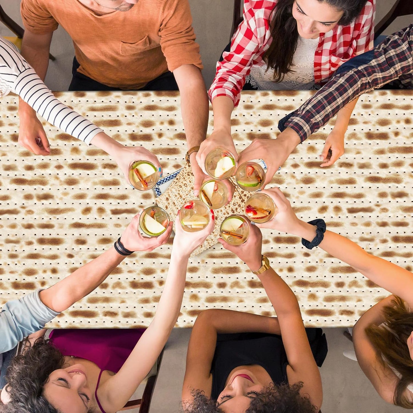 3 Pack Passover Decorations, 108" X 54" Passover Matzah Tablecloth, Disposable Plastic Seder Party Supplies, Rectangle Pesach Matzo Table Covers for Festival Holiday Party Home Dining Table Decor BST202
