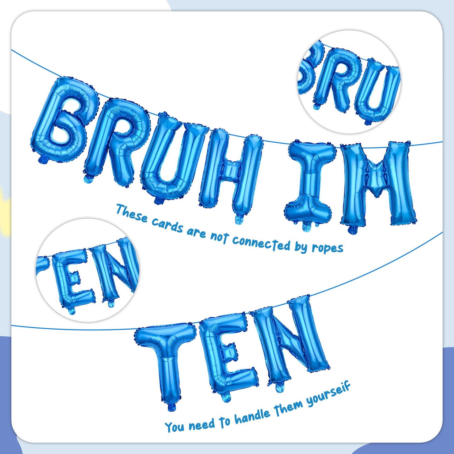 9th Birthday Decoration Balloon Banner - 33 Pcs Blue Bruh Im Nine Letter Banners Number 9 Star Foil Latex Balloons for Boys And Girls Happy Birthday Celebration Party Decor Supplies BST326L