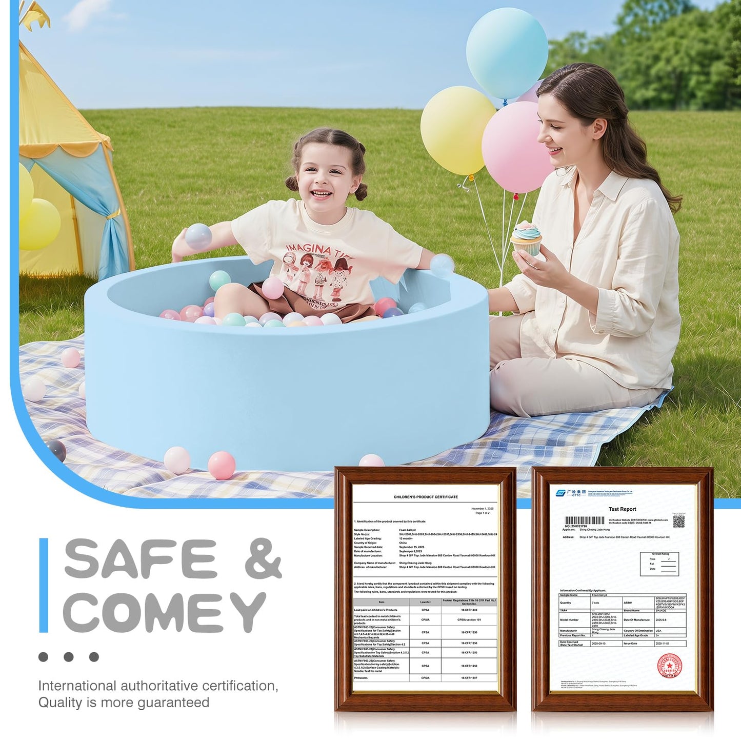 SHJADE Foam Ball Pit, 35.4"x 11.8" Ball Pits for Toddlers-Pink | Soft Memory Sponge Round Playpen Ball Pool for Kids, Ideal Gift for Babies, Indoor and Outdoor Game, Balls not Included DD1210