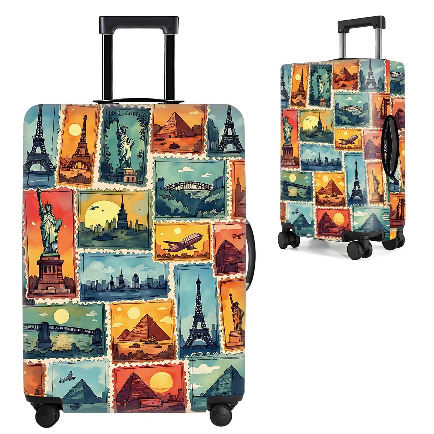 Colorful Abstract Art Luggage Cover – Vibrant Woman Face Design Suitcase Protector – Fits 32 to 34 Inch Travel Luggage,XL BST202