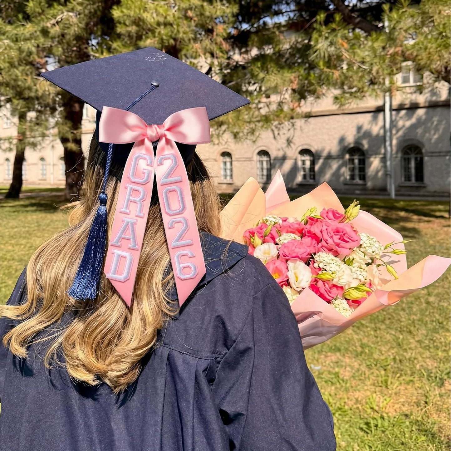 Thiccywoov 6 Pcs Class of 2026 Graduation Bow Graduation Cap Decorations Grad 2026 for Class of 2026 Grad Party Decorations (Pink) BST326L