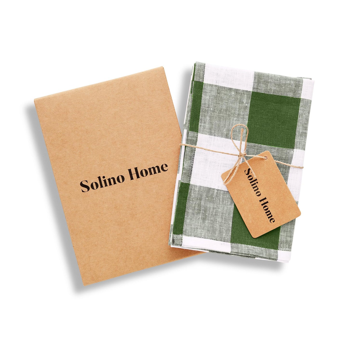 Solino Home 100% Linen Tea Towels Blue Bell Check, 16.5 x 26.5 in, Set of 2 | Buffalo Check Tea Towels absorbent and quick drying; buffalo checkered weave, mitered corners; Pure Linen; OEKO-TEX Certified BST326SOLH