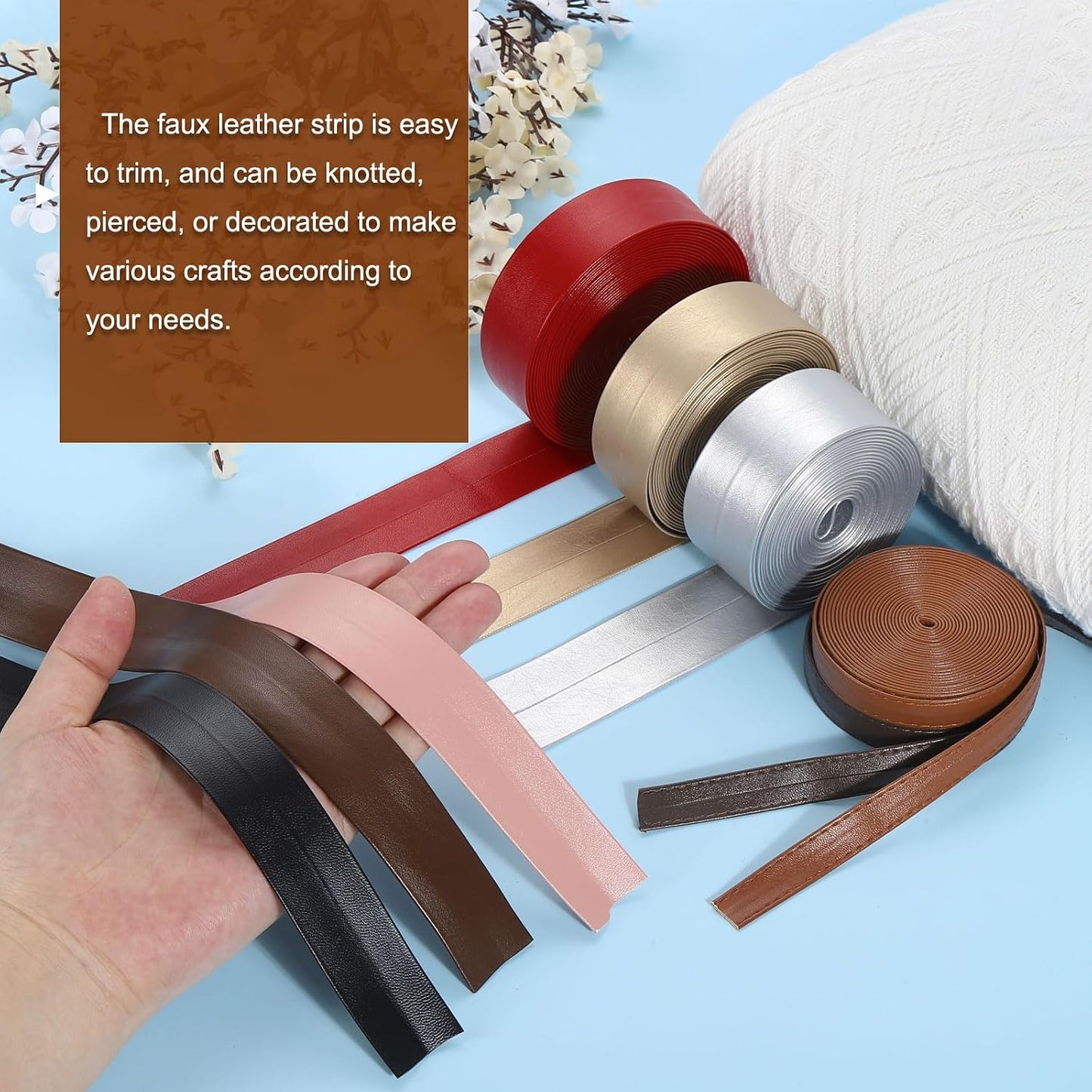 uxcell 118 Inches Double Sided PU Leather Strap, 0.79 Inches Wide Flat Leather Strips Cord String for Clothing Bag DIY Craft Making (Black) BST326L