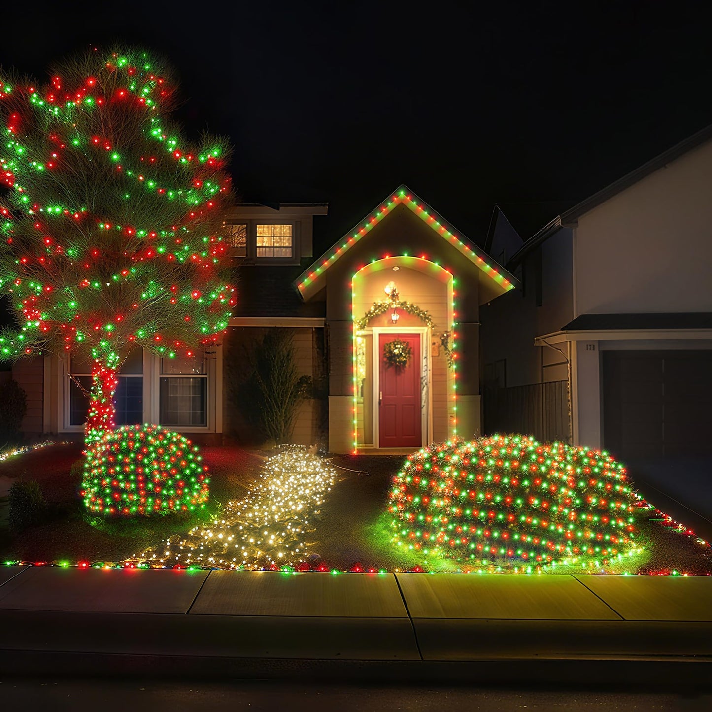 BlcTec Christmas Lights Outdoor 360 LED 9.8ft x 6.6ft Christmas Net Lights with 8 Modes RD12