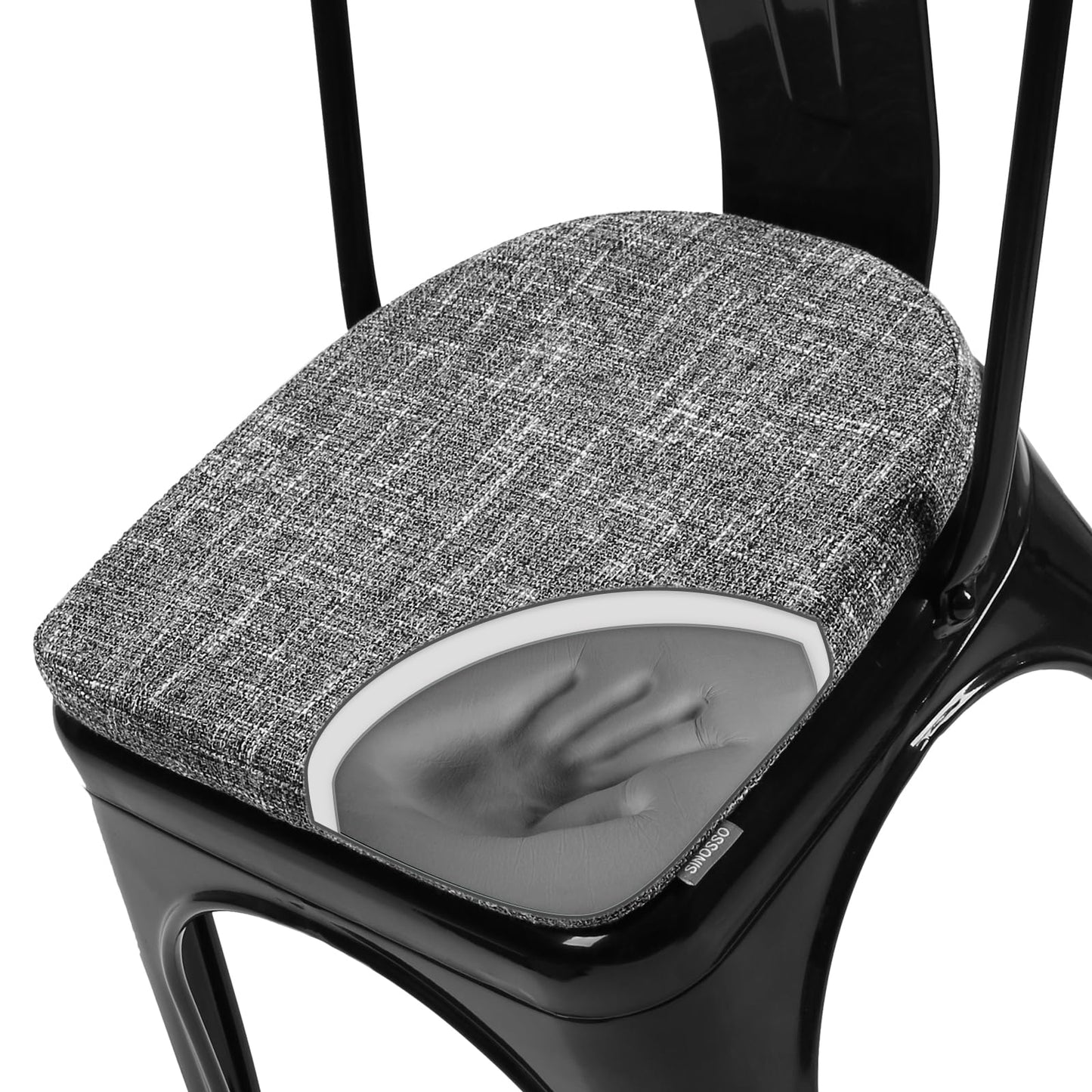 SINOSSO Memory Foam Bar Stool Cushions 4 Pcs, Modern Interwoven Style Magnetic Small Chair Pads Use for Cafe Bistro Stackable Metal Stool (Square, Red, 4) BST220