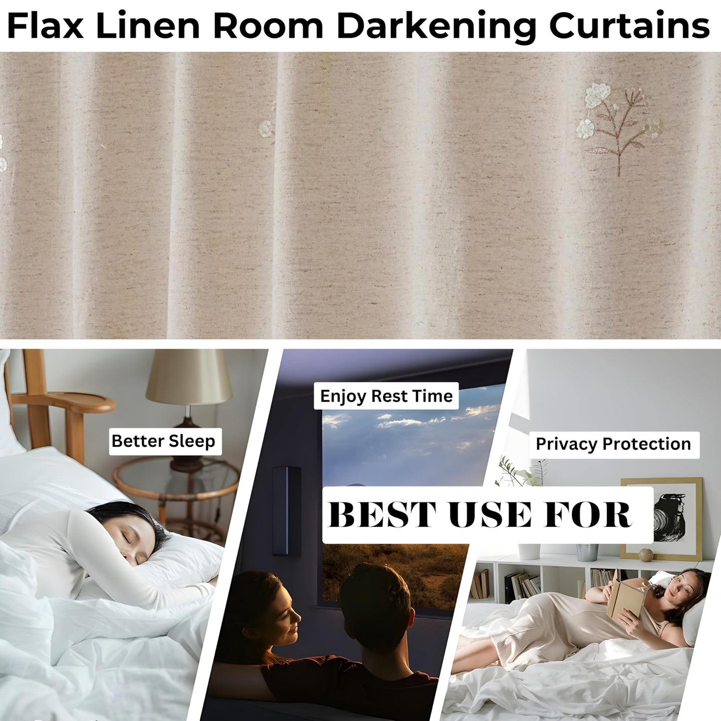 Bedding Craft Curtains 63 Inch Length - White Poly Cotton Slub Drapes with Tab Top, Set of 2, Ideal for Bedroom, Living Room, and Office_ 50x63 inch BST220
