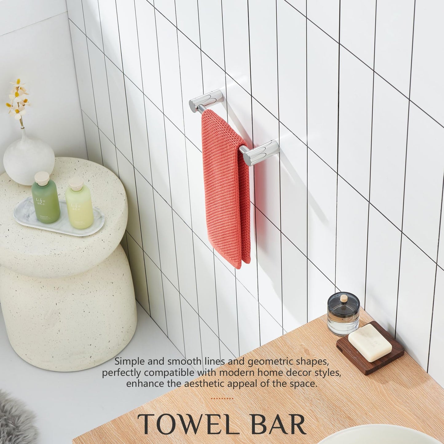 KOKOSIRI Bathroom Hand Towel Rings 9-Inch Hand Towel Holder Wall Mounted Bathroom Hardware Accessories Oil Rubbed Bronze Stainless Steel, B4007ORB-L9 BST202